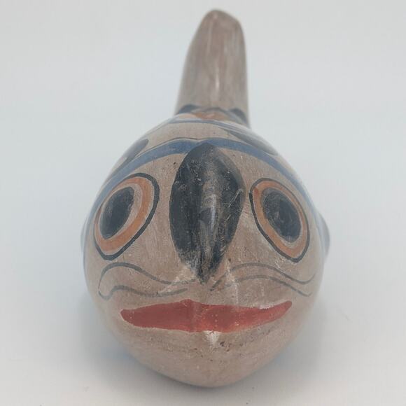 Tonala Fish Figurine Mexican Folk Art Pottery Hand Painted Ceramic Sculpture - Picture 4 of 12